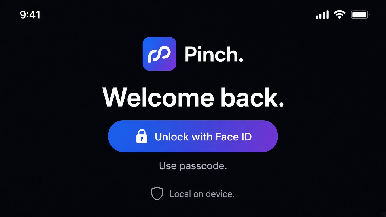 Pinch iPhone unlock: Welcome back and Unlock with Face ID button